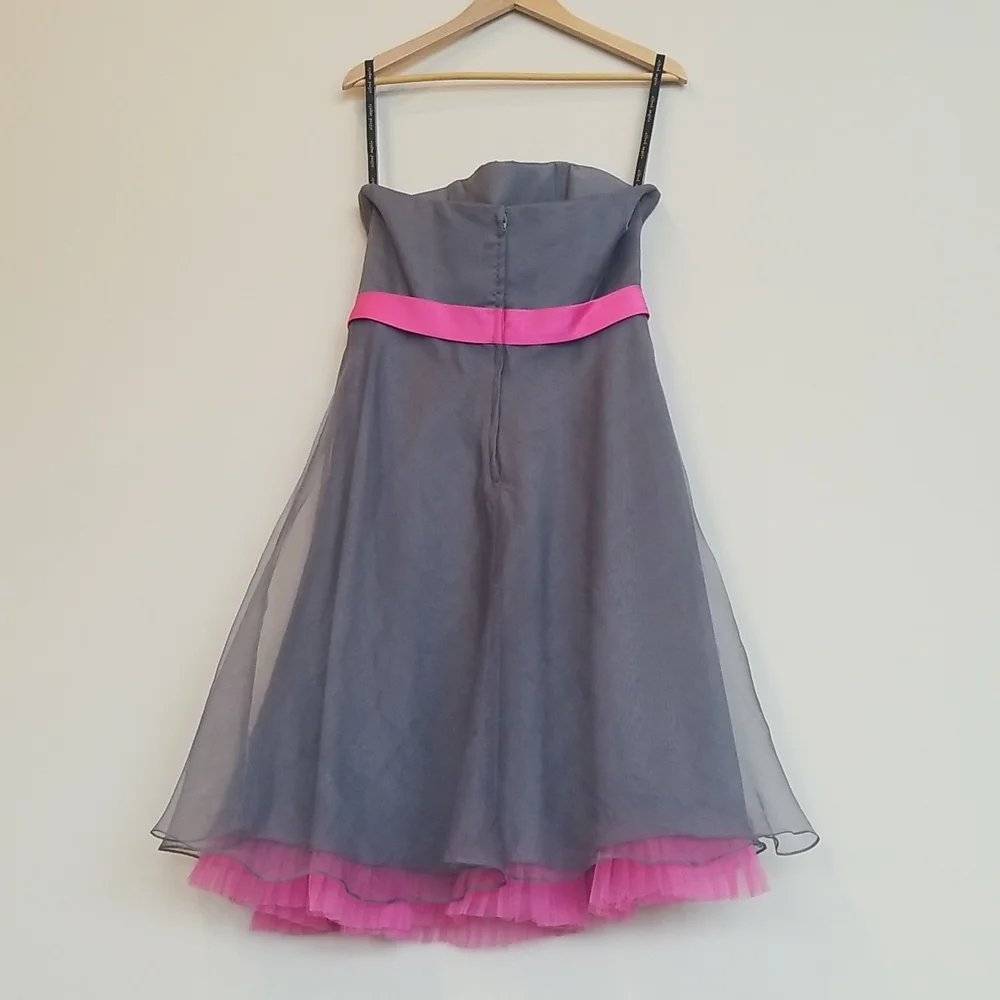 Alfred Angelo Strapless Tea Length Bridesmaid Dress - Picture 2 of 4